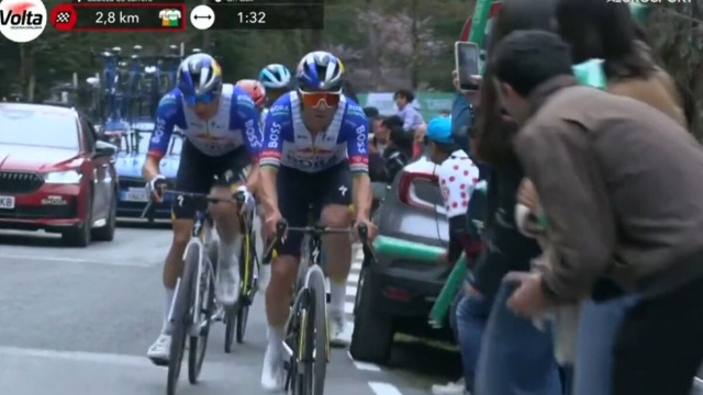 Remco Evenepoel alla Volta Catalunya - &copy; Screenshot Eurosport