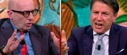 DiMartedì, scontro Sallusti-Conte: 'Venditore di pentole'; 'Attento a come parla'