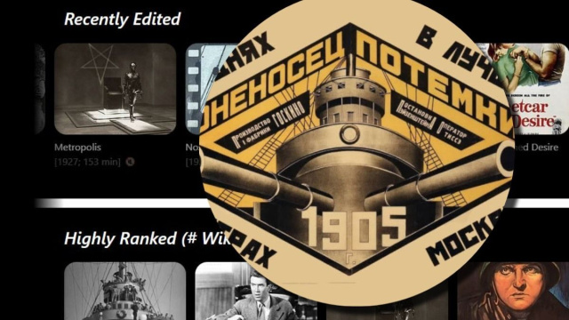 La schermata di WikiFlix e La corazzata Potemkin &copy;Wikipedia