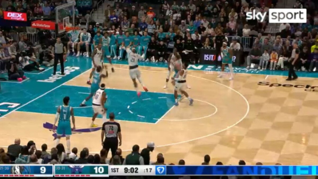 NBA Highlights: Charlotte-Dallas 117-90 (Screenshot Sky Sport).