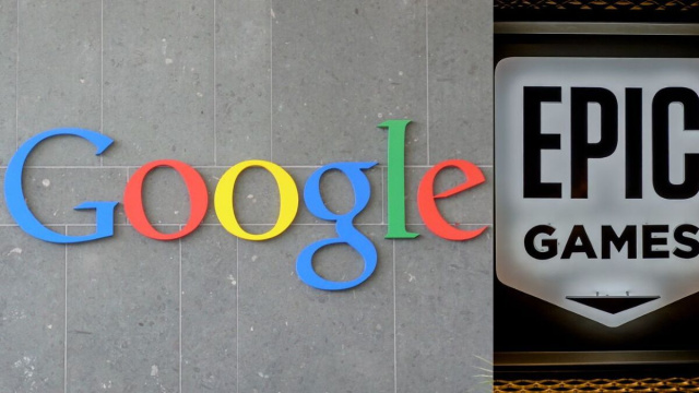 I loghi di Google e Epic Games.