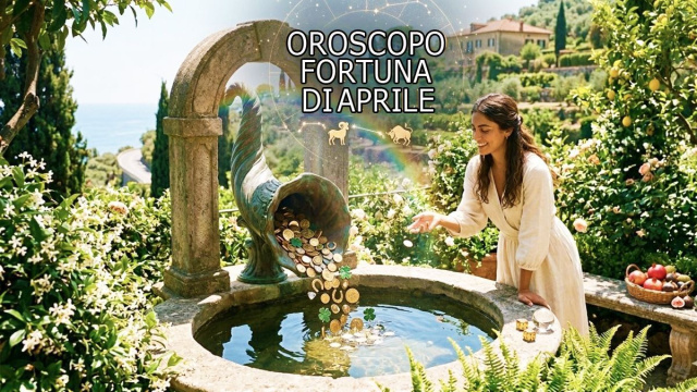 Locandina per l'oroscopo della fortuna di aprile e classifica - &copy; Pixabay IA.