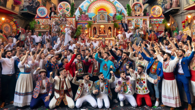 Numero 20 della Smorfia napoletana, 'a festa per i Pesci. &copy; Immagine creata con Dall-E