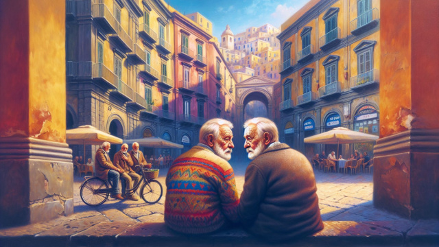 Numero 53 della Smorfia napoletana, 'o viecchio, oroscopo Gemelli. &copy; Immagine creata con Dall-E
