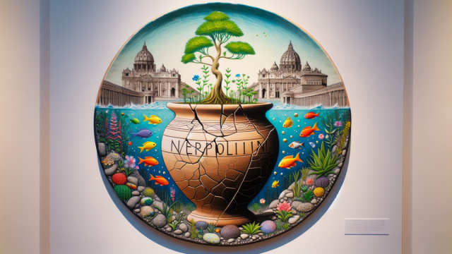 Numero 7 della Smorfia napoletana, 'o vasetto, vaso di creta per l'Acquario. &copy; Immagine creata con Dall-E