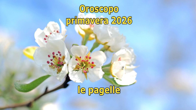 Locandina per l'oroscopo di primavera 2026 con pagelle - &copy; Pixabay IA.