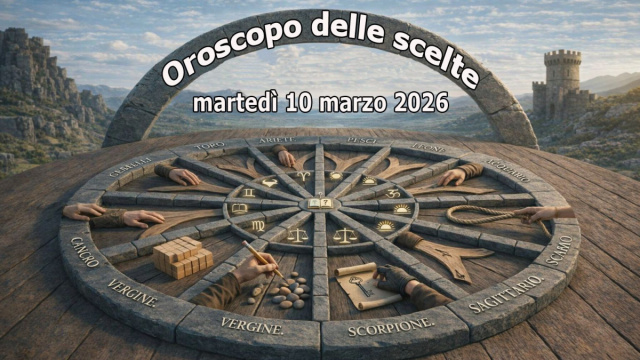 Locandina per l'oroscopo delle decisioni di marted&igrave; 10 marzo 2026 - &copy; Pixabay IA.
