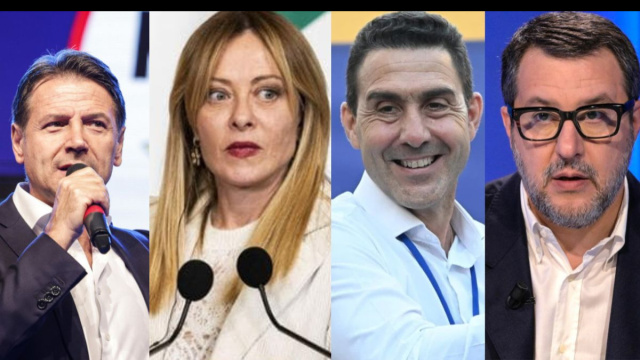 Giuseppe Conte, Giorgia Meloni, Roberto Vannacci e Matteo Salvini (&copy; Facebook)