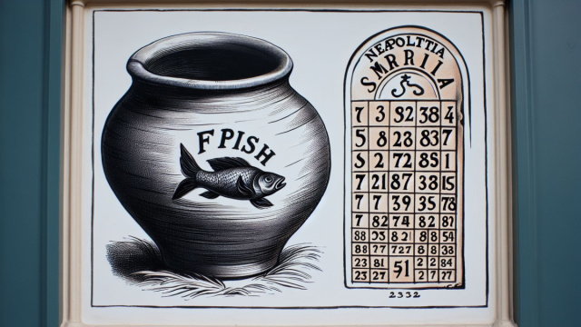 Numero 7 della Smorfia napoletana, 'o vasetto, Pesci. &copy; Immagine creata con Dall-E