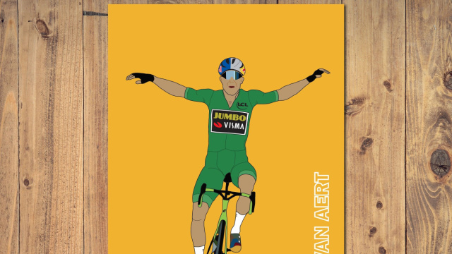 Wout Van Aert - Celebration- Motivational Cycling Art Poster/print ... &copy; Creative Commons