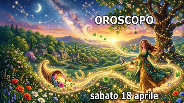 Locandina per l'oroscopo di sabato 18 aprile 2026 - &copy; Roberta Carsoli.