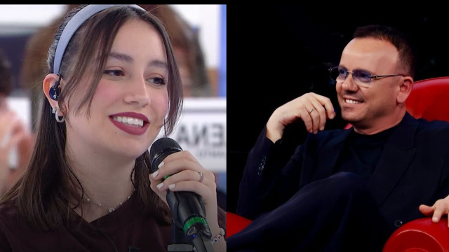 In foto Angie e Gigi D'Alessio ad Amici &copy; Mediaset