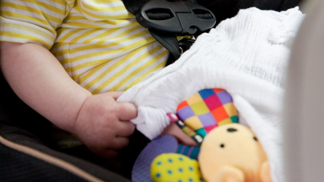 Una bambino sul seggiolone dell'automobile (Pexels).