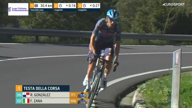 Filippo Zana al Giro di Sardegna - &copy; Screenshot Eurosport