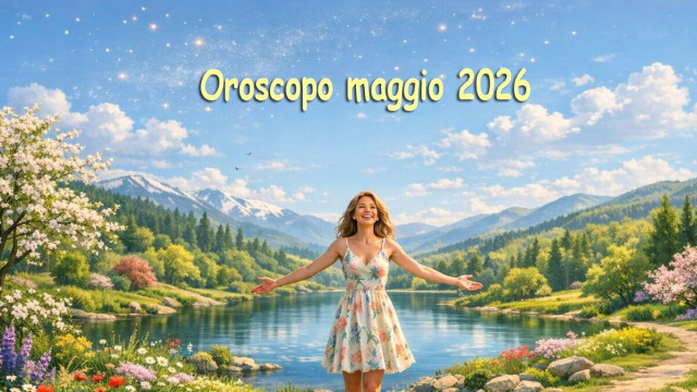 Locandina per l'oroscopo del mese di maggio 2026 - &copy; Pixabay IA.