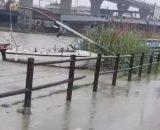 Il fiume Pescara &egrave; esondato (screen da X)