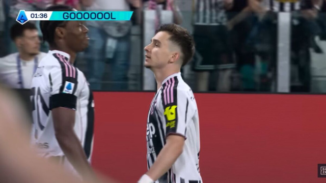 David esulta dopo il primo gol contro il Bologna.