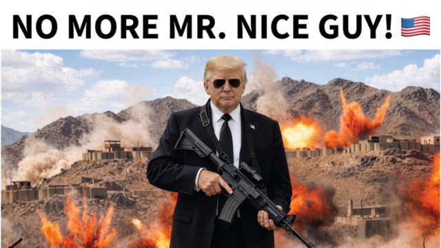 Mitagliatrice in pugno, Trump avverte l'Iran con un'immagine IA ... &copy; Creative Commons