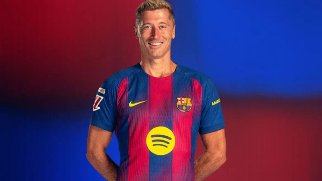 Robert Lewandowski, attaccante del Barcellona. Foto &copy; Barcellona