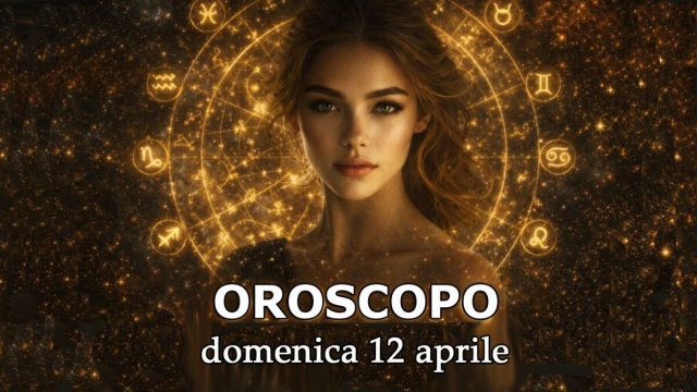 Locandina per l'oroscopo di domenica 12 aprile 2026 - &copy; Copilot IA.