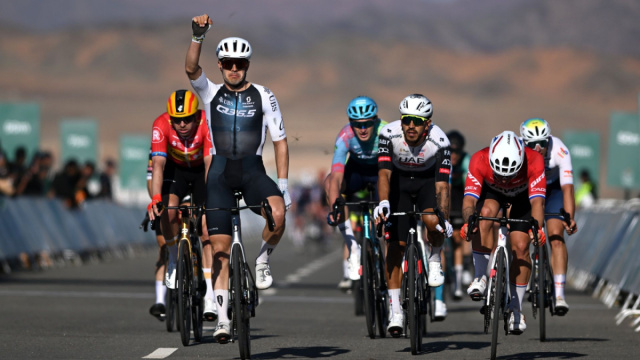 Matteo Moschetti, winning flick on Saudi roads - Sportal.eu &copy; Creative Commons