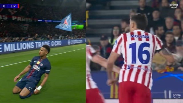 Due screenshot di Psg Liverpool e Barcellona Atletico Madrid.