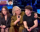 In foto Angie, Maria De Filippi e Lorenzo ad Amici &copy; Mediaset