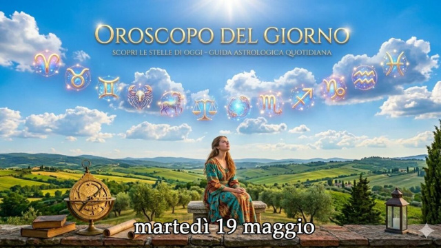 Locandina per l'oroscopo di marted&igrave; 19 maggio 2026 - &copy; Copilot IA.
