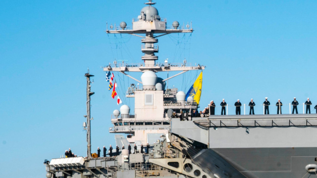 USS Gerald R Ford leaves Norfolk for first full-length deployment &copy; Creative Commons