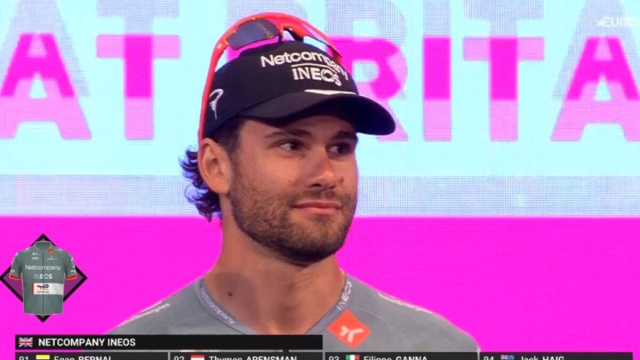Filippo Ganna, favorito della cronometro di Massa - &copy; Screenshot Eurosport