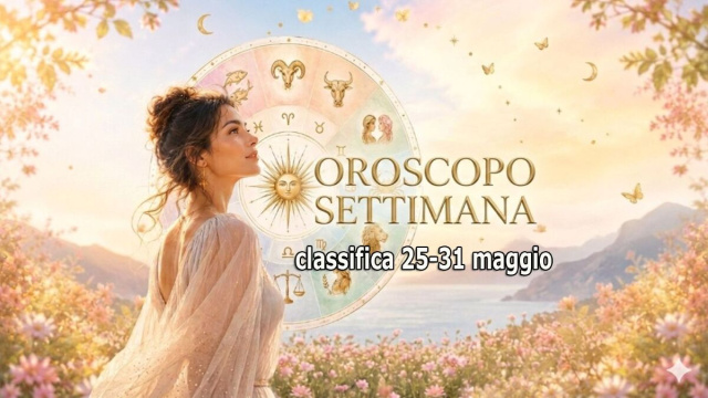 Locandina per l'oroscopo della settimana 25-31 maggio 2026 - &copy; Copilot IA.