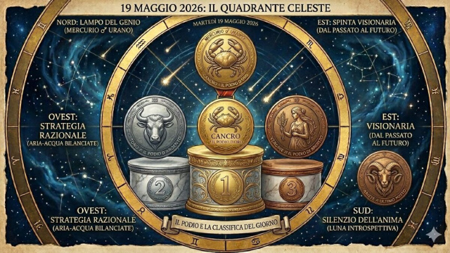 Quadrante con classifica: medaglia oro con Cancro, argento con Toro, bronzo con Vergine- &copy; Gemini AI