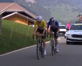 Tadej Pogacar e Florian Lipowtiz al Romandia - &copy; Screenshot Eurosport