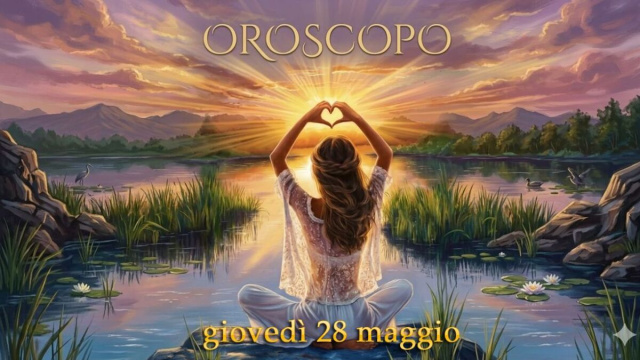 Locandina per l'oroscopo di gioved&igrave; 28 maggio 2026 - &copy; Gemini IA.