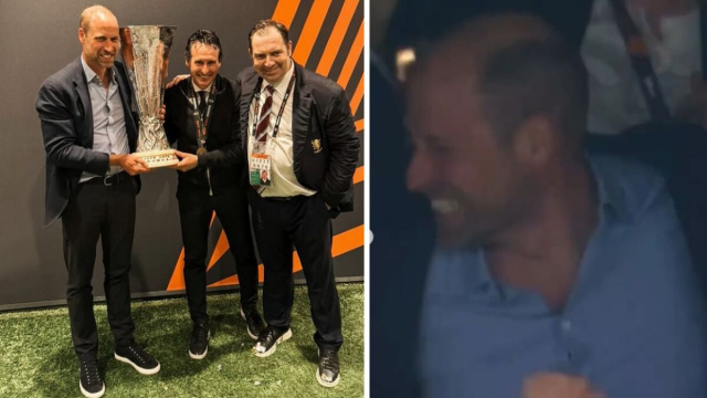 Il principe William e la gioia per la vittoria in Europa League del suo Aston Villa.