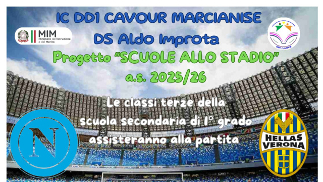 Progetto &ldquo;SCUOLE ALLO STADIO&rdquo; a.s. 2025/26 &ndash; Partita NAPOLI vs ... &copy; Creative Commons