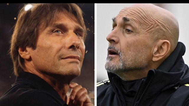 Antonio Conte, ex allenatore del Napoli. Foto &copy; Napoli. Luciano Spalletti, allenatore della Juventus. Foto &copy; Juventus