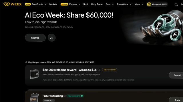 WEEX AI Eco Week 2026: Share $60,000  WEEX Crypto Wiki &copy; Creative Commons