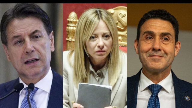 Giuseppe Conte, Giorgia Meloni e Roberto Vannacci (&copy; Facebook)