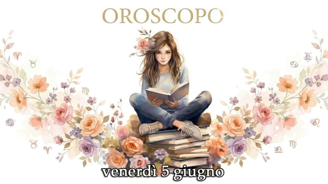Locandina per l'oroscopo di venerd&igrave; 5 giugno 2026 - &copy; Gemini IA.