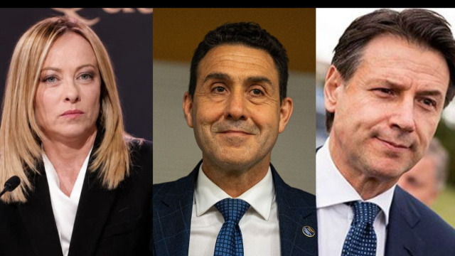 Giorgia Meloni, Roberto Vannacci e Giuseppe Conte (&copy; Facebook)