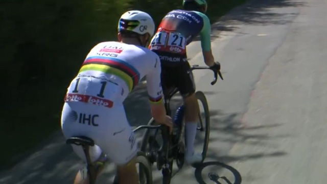 Paul Seixas e Tadej Pogacar alla Liegi - &copy; Screenshot Eurosport