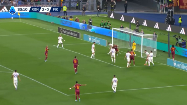 Il gol di Hermoso in Roma Fiorentina.