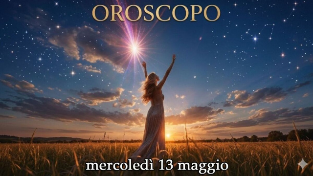 Locandina per l'oroscopo di mercoled&igrave; 13 maggio 2026 - &copy; Gemini IA.