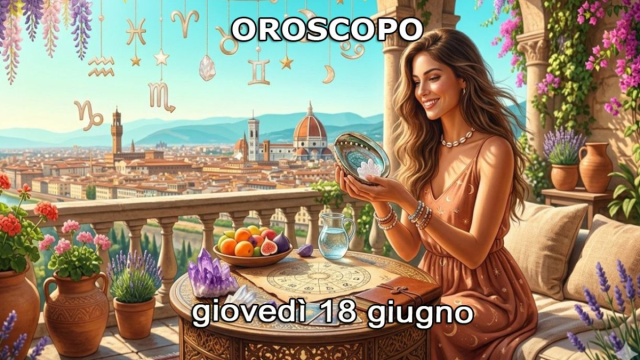 Locandina per l'oroscopo di gioved&igrave; 18 giugno 2026 - &copy; Gemini IA.