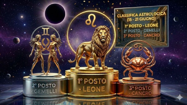 Podio dal 15 al 21/06: 1&deg; Leone, 2&deg; Gemelli, 3&deg; Cancro- &copy; Gemini AI