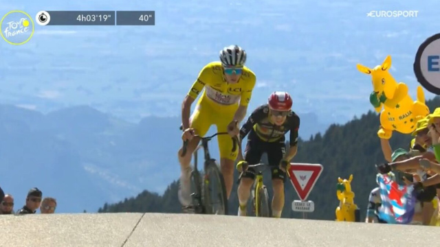 Tadej Pogacar e Jonas Vingegaard al Tour de France - &copy; Screenshot Eurosport