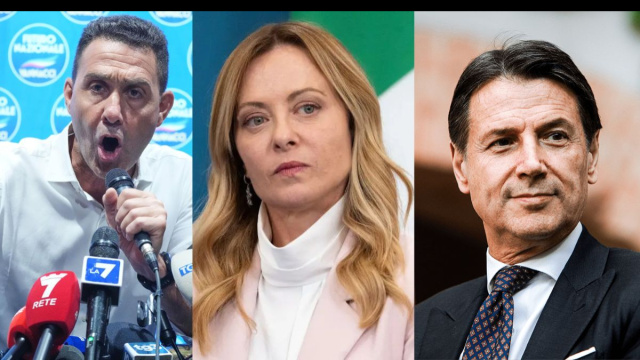 Roberto Vannacci, Giorgia Meloni e Giuseppe Conte (&copy; Facebook)