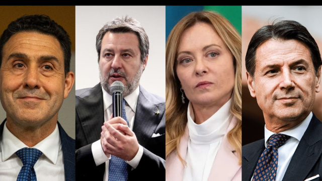 Roberto Vannacci, Matteo Salvini, Giorgia Meloni e Giuseppe Conte (&copy; Facebook)