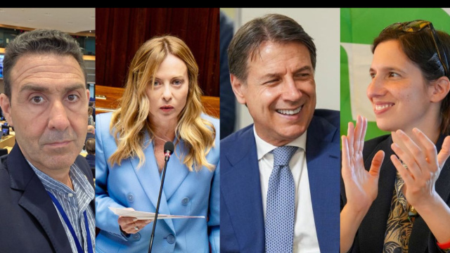 Roberto Vannacci, Giorgia Meloni, Giuseppe Conte ed Elly Schlein (&copy; Facebook)
